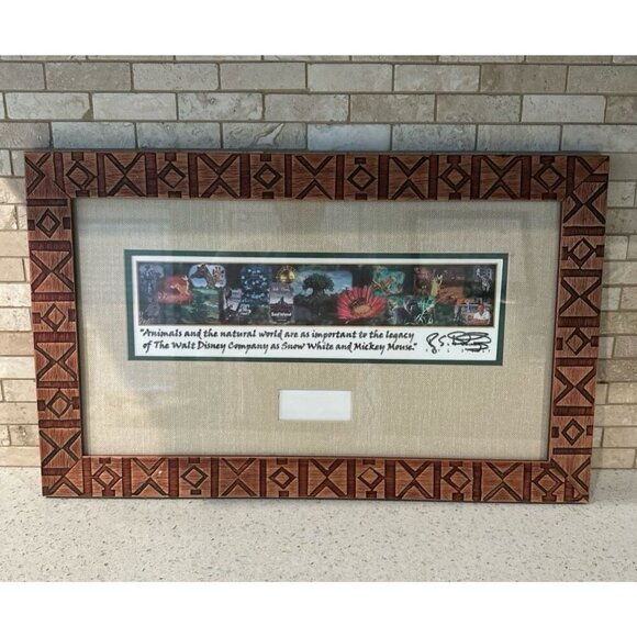RARE HTF DISNEY CAST MEMBER ANIMAL KINGDOM FRAMED AWARD SIGNED BY ROY E DISNEY - Picture 1 of 5